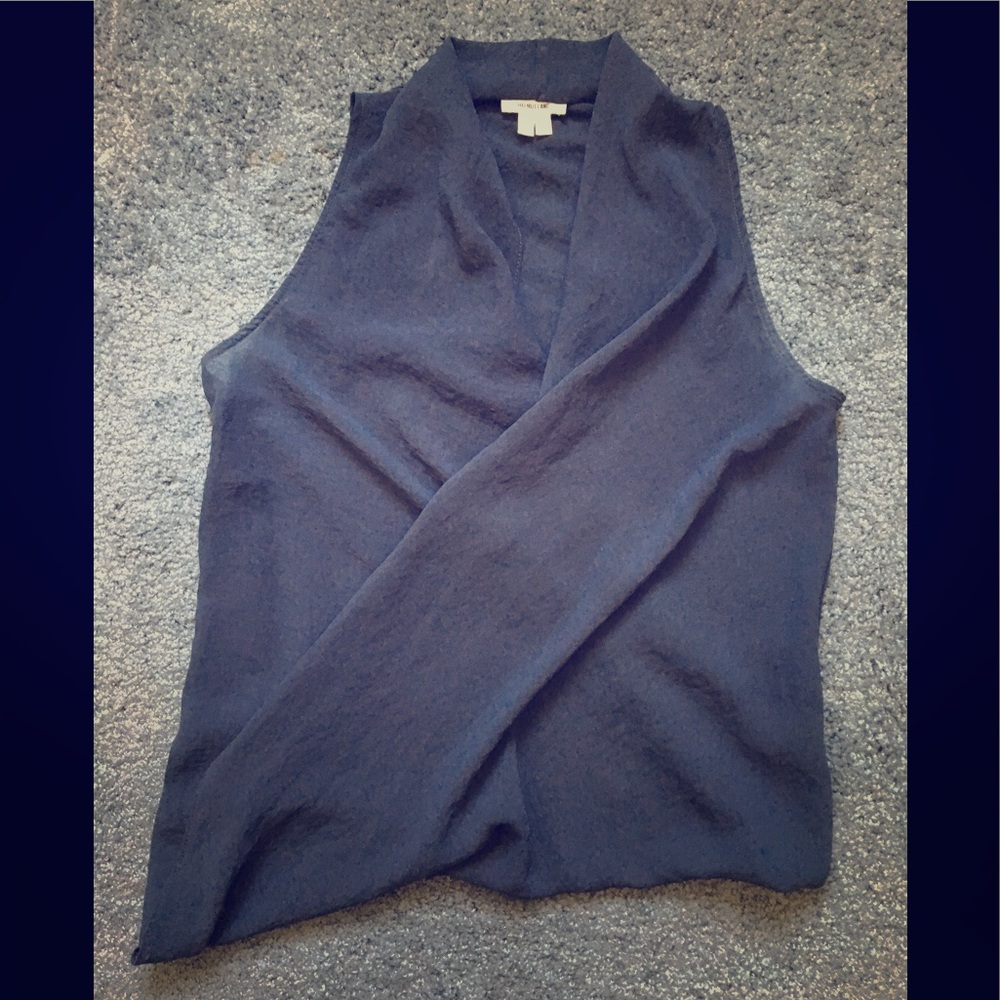Sheer slate grey Helmut Lang blouse